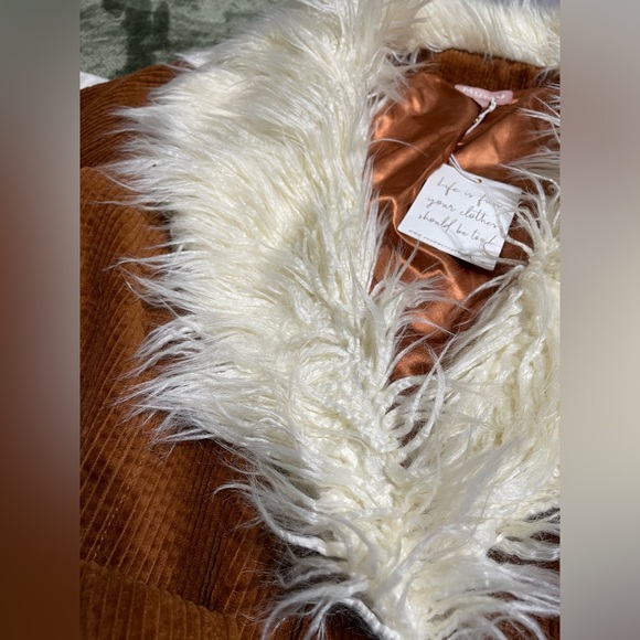 Show Me Your Mumu Penny Lane Coat Sienna Corduroy Jacket Faux Fur Trim NWT - Picture 12 of 15